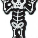 Skull skeleton goth punk emo horror biker sew applique iron-on patch S-427