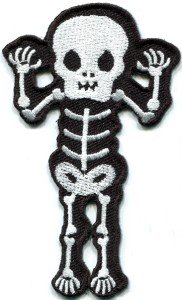 Skull skeleton goth punk emo horror biker sew applique iron-on patch S-427