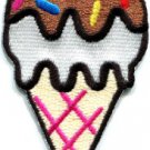 Ice cream cone retro fun kids sweets dessert applique iron-on patch S-201