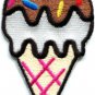 Ice cream cone retro fun kids sweets dessert applique iron-on patch S-201