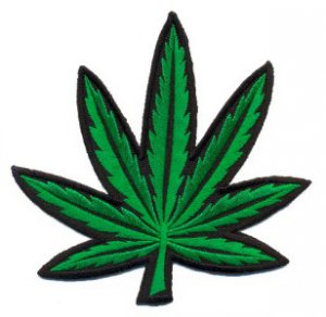 Pot leaf ganja marijuana weed hippie BIG applique iron-on patch S-91 WE SHIP ANYWHERE FOR FREE!