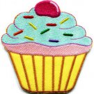Cupcake retro fairy cake cup sweets desert applique iron-on patch S-205