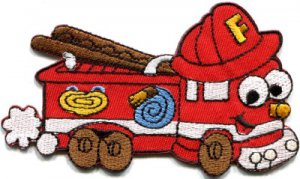 Fire engine truck rescue pumper retro applique iron-on patch S-333 WE SHIP ANYWHERE FOR FREE!