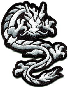 Chinese dragon kung fu martial arts biker tattoo applique iron-on patch S-396