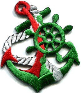 Anchor tattoo navy biker retro ship boat sea sew applique iron-on patch S-401