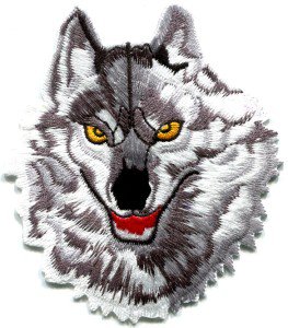 Wolf wolves biker retro wildlife embroider applique iron-on patch S-237