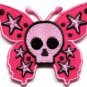 Butterfly skull horror goth emo punk biker applique iron-on patch S-183