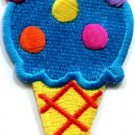 Ice cream cone 70s retro fun desert sweets kids applique iron-on patch S-381