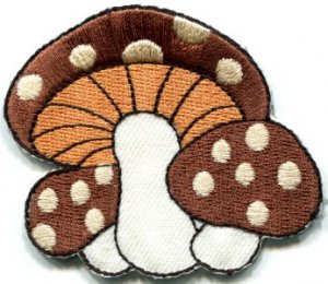 Mushroom boho 70s hippie retro love peace weed pot applique iron-on patch S-74
