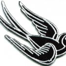 Bird tattoo swallow dove swiftlet sparrow biker applique iron-on patch S-361