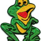 Frog toad hippie retro fun applique iron-on patch S-231