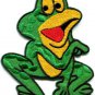 Frog toad hippie retro fun applique iron-on patch S-231