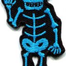 Skull skeleton goth horror psycho rock metal applique iron-on patch S-265
