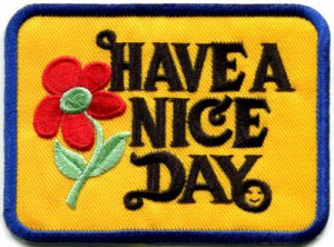 Have a Nice Day 70s hippie retro boho weed love applique iron-on patch S-304