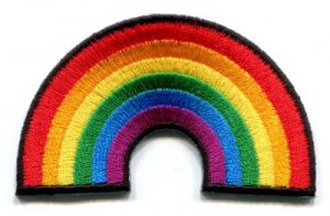 Gay pride lesbian rainbow flag retro love LGBT applique iron-on patch S-129