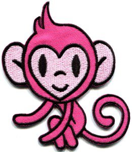 Monkey ape chimp retro applique iron-on patch S-218