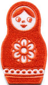 Russian matryoshka babushka babooshka nesting doll applique iron-on patch S-318
