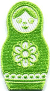 Russian matryoshka babushka babooshka nesting doll applique iron-on patch S-316