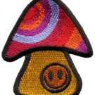 Mushroom smiley face retro hippie boho peace weed applique iron-on patch S-82