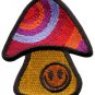 Mushroom smiley face retro hippie boho peace weed applique iron-on patch S-82