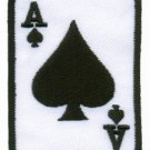 Ace of Clubs red playing cards retro biker rat pack applique iron-on patch S-13