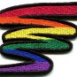 Gay lesbian pride squiggle rainbow flag retro LGBT applique iron-on patch S-137