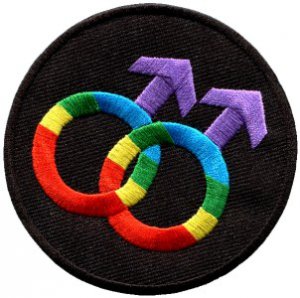 Gay pride symbol rainbow retro disco fab LGBT applique iron-on patch S-142