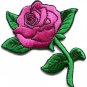 Rose tattoo biker retro boho love applique iron-on patch pink S-195