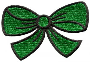 Green bow knot ribbon boho retro sew sewing applique iron-on patch S-444