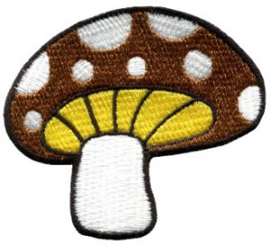 Mushroom retro 70's hippie boho love applique iron-on patch S-79