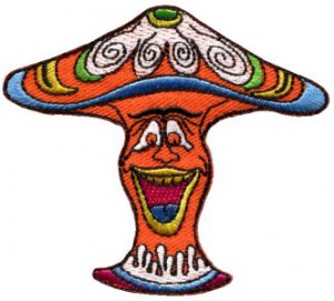 Mushroom boho hippie retro love peace weed trance applique iron-on patch S-59