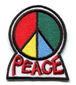 Peace sign hippie retro boho love weed flower power applique iron-on patch S-28