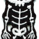 Skull skeleton goth punk emo horror biker applique iron-on patch S-258