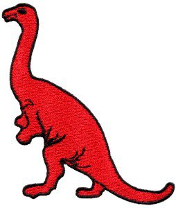 Brontosaurus Jurassic dinosaur lizard kids fun applique iron-on patch S-335
