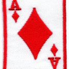 Ace of Clubs red playing cards retro biker rat pack applique iron-on patch S-10