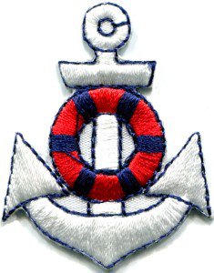 Anchor tattoo navy biker retro ship boat sea sew applique iron-on patch S-402