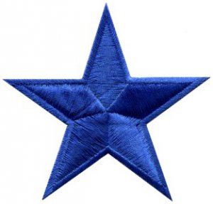 Star retro hippie 70s applique iron-on navy blue S-150