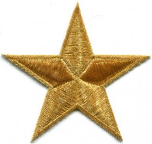 Star retro boho disco hippie 70s applique iron-on gold S-153
