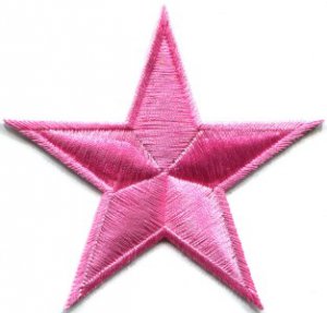 Star retro boho hippie 70s disco applique iron-on pink S-152