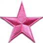 Star retro boho hippie 70s disco applique iron-on pink S-152