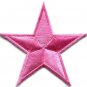 Star retro boho hippie 70s disco applique iron-on pink S-152