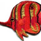 Angelfish fish orange/red applique iron-on patch S-223
