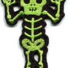 Skull skeleton goth punk emo horror biker sew applique iron-on patch S-485