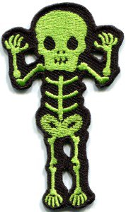 Skull skeleton goth punk emo horror biker sew applique iron-on patch S-485