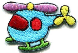 Helicopter chopper copter kids fun sew sewing applique iron-on patch S-465