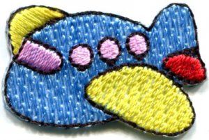 Airplane plane kids fun flying retro sew sewing applique iron-on patch S-470