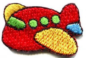 Airplane plane kids fun flying retro sew sewing applique iron-on patch S-472