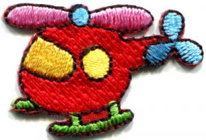 Helicopter chopper copter kids fun sew sewing applique iron-on patch S-466