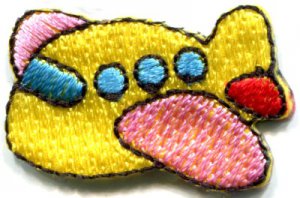 Airplane plane kids fun flying retro sew sewing applique iron-on patch S-469