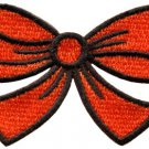Orange bow knot ribbon boho retro sew sewing applique iron-on patch S-437